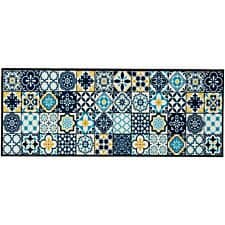 Dandy Likewise Kensington Kitchen/Hallway Victorian Tile Teal 150 x 50 Anti Slip Durable Nylon Mat Runner