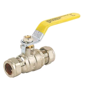 Lever Ball Valve 15mm Yellow (GAS) 