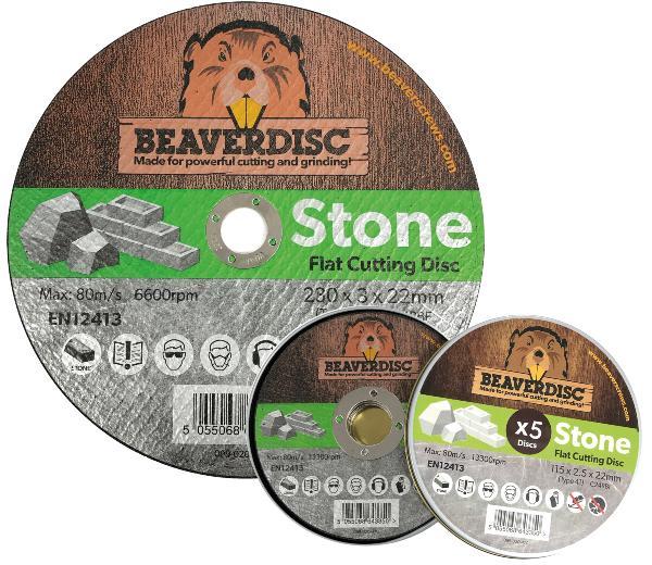 Beaver Disc Stone 115 x 22 x 2.5mm - Flat Disc (Tin 5)