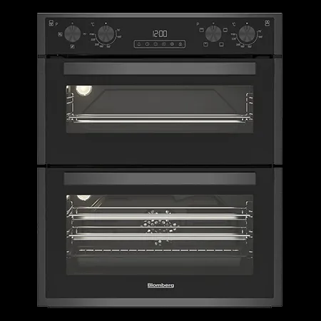 Blomberg ROTN9202DX 59.4cm Built-Under Electric Double Oven - Dark Steel