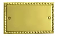 Varilight Georgian Brass 2Gang Blank Plate 