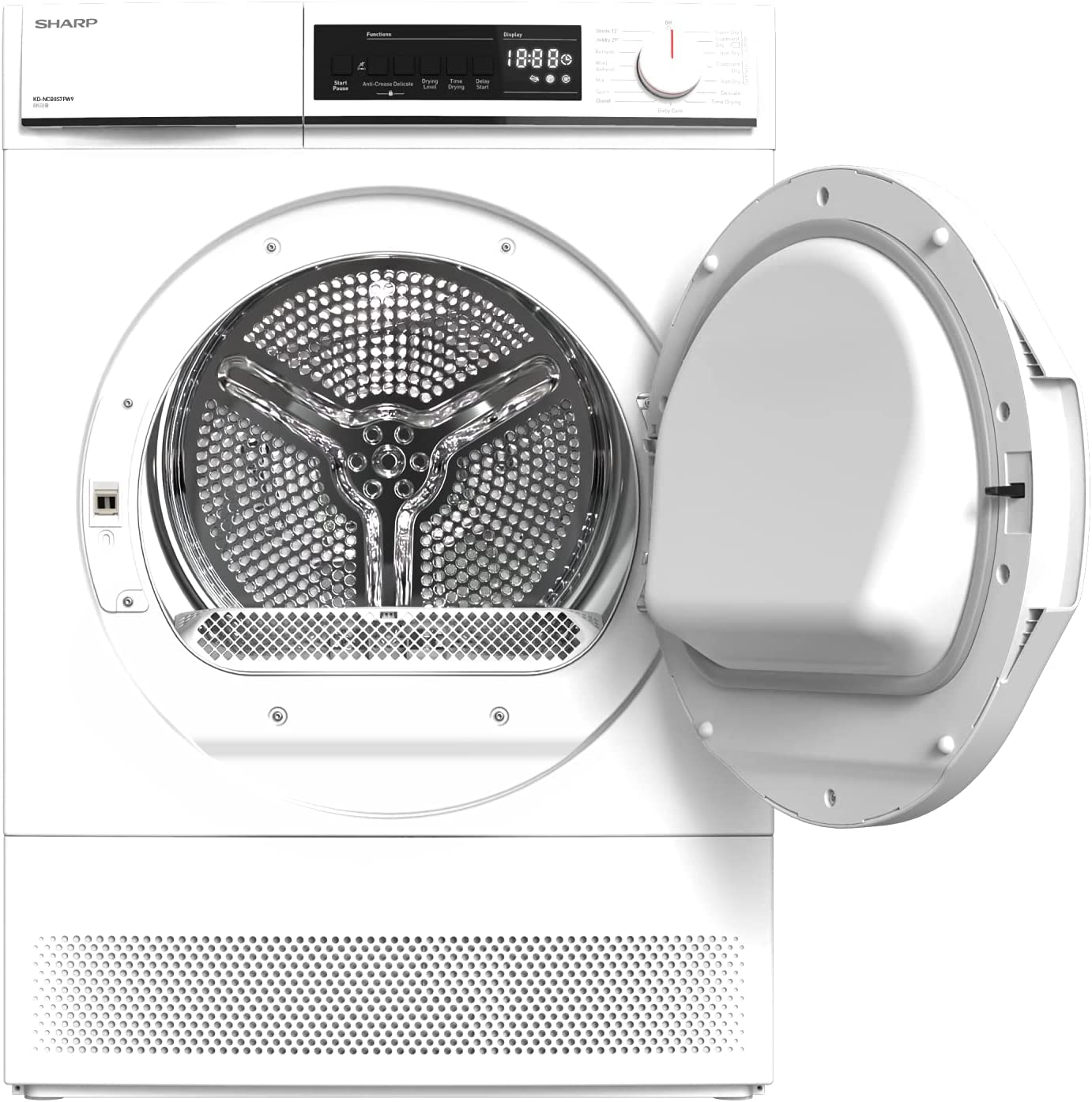 Sharp KD_NCB8S7PW9_EN 8kg Condenser Tumble Dryer - White