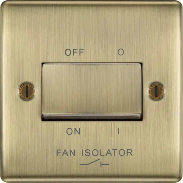 BG 3Pole Fan Isolator Antique Brass