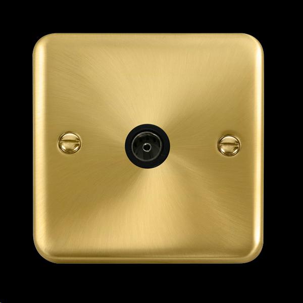 Click Scolmore Co-Ax Outlet Polished Brass