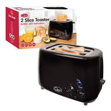 Quest Black 850w 2 Slice Toaster 