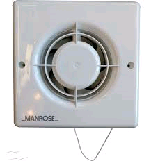 Manrose 4" 100mm Wall/Ceiling Fan With Pullcord 