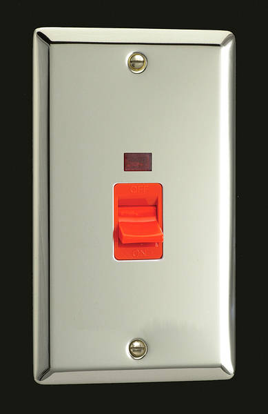 Varilight Mirror Chrome 45amp Vertical Cooker Switch 