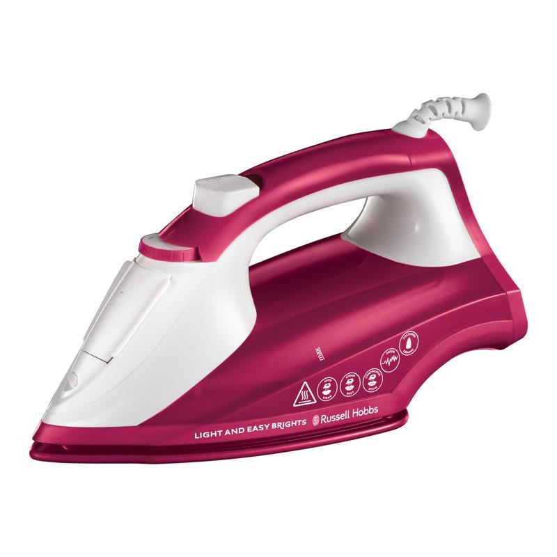 Russell Hobbs 2400w Light and Easy Brights Steam Iron in Berry