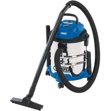 Draper Vacuum Cleaner Wet & Dry 20ltr 125w c/w Stainless Steel Tank