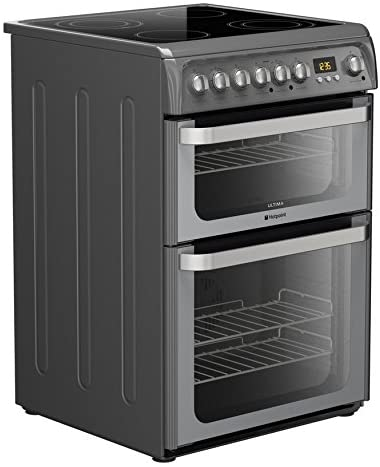 Hotpoint HUE61G Ultima 60cm Double Oven Electric Cooker in Graphite