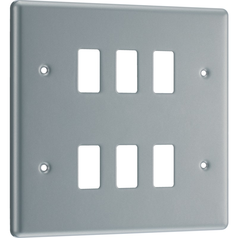 BG 6g Grid Face Plate Metal Clad 3 + 3 (New Type)