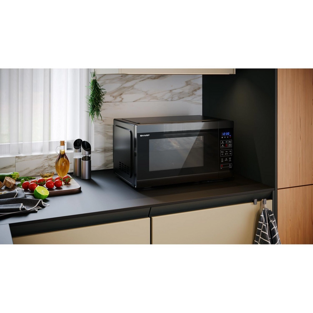Sharp YC-MA262AE-B Classic Microwave Oven, 26L, Combi with Air Fryer - Black