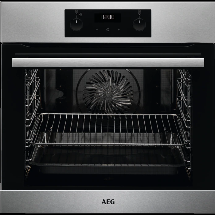 AEG BES255011M Built-In Electric Single Oven in Stainless Steel H594 W595