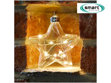 Smart Solar Crystalights Star 10 LED Battery Operated Warm White 