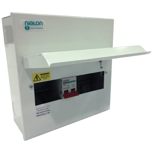 Niglon Metal Clad Board 100A 12 Free Ways inc 8 x Switched Line & Neutral RCBO's