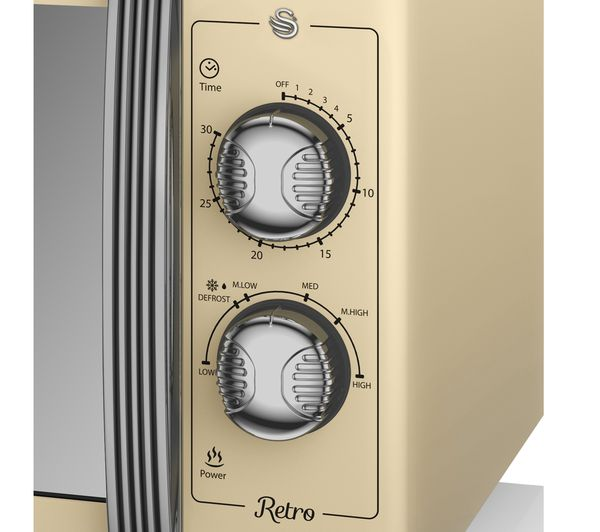 Swan 800W Retro Cream Digital Microwave