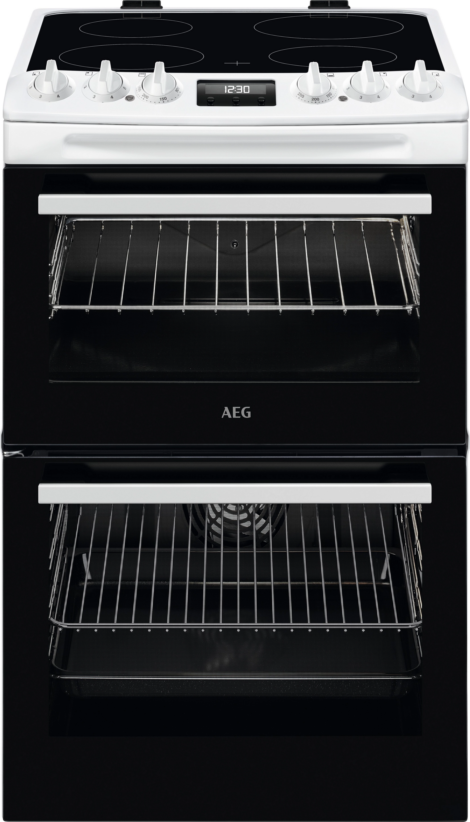AEG CCX1530ACW 55cm Ceramic Electric Cooker with Double Oven - 77/39L - 55cm wide White