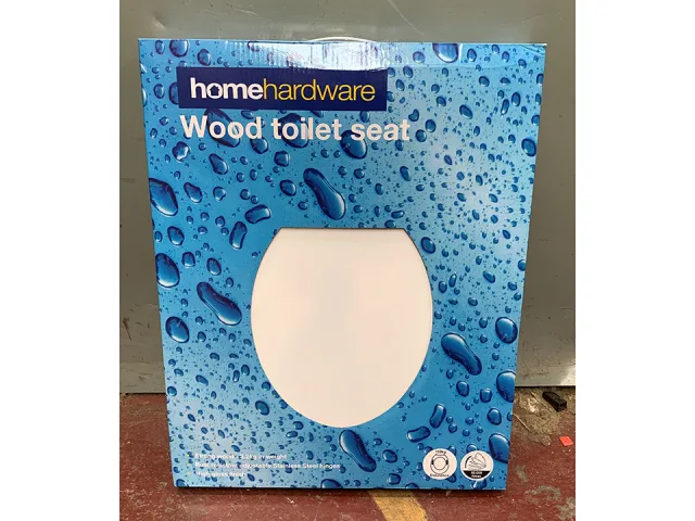 Home Hardware 77573 MDF Toilet Seat White with stainless steel hinge 2575962