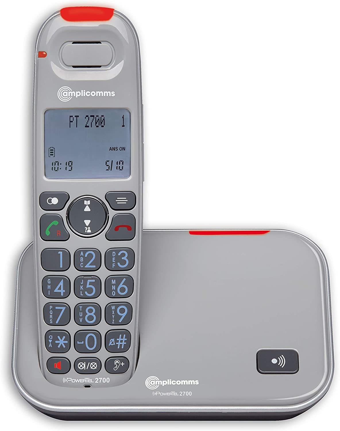 Amplicomms Powertel 2700 Big Button Phone- Single- Hearing Aid Compatible Phones