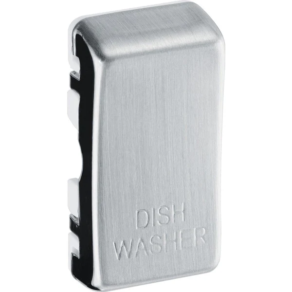 BG Grid Rocker Switch DISHWASHER Brushed Steel (New Type)