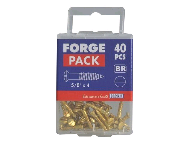 Forgefix 5/8" x 4 Wood Screw Raised Head (Pack of 40) Brass 