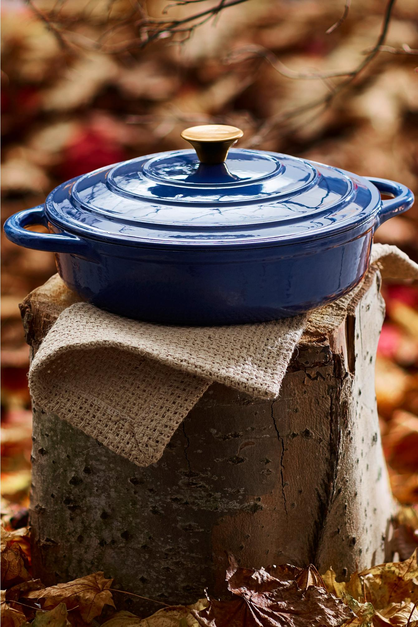 Tower Blue Barbary and Oak by Tower Foundry 28cm Shallow Casserole Cast