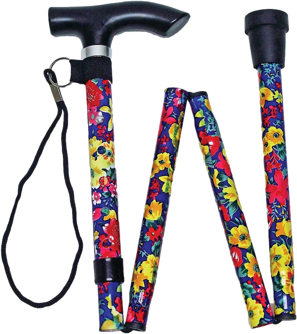 Life Healthcare Walking Stick Flowers 37" Extended