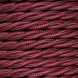 Cable 3 Core Twisted Braided 0.75mm Burgundy 