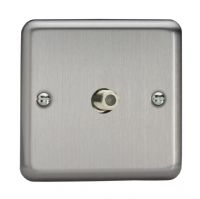 Varilight Matt Chrome 1Gang Satellite Socket 