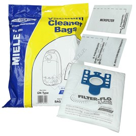 Electruepart BAG338 Microfibre Dust Bags for Miele Vacuum Cleaners - Pack of 5 GN Type(Blue collar)Classic C1, Complete C2 and C3