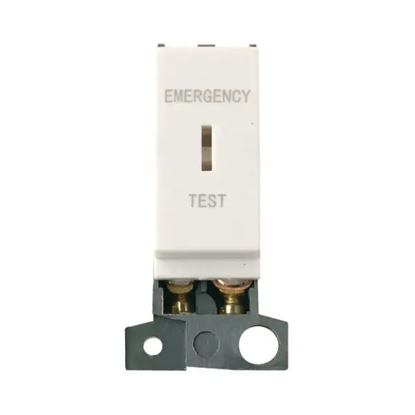 Click 10Amp DP Key Switch Module "Emergency Test" Polar White 