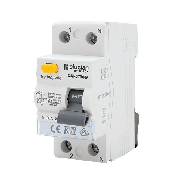Scolmore Elucian 2P 80A 100mA Time Delay RCD