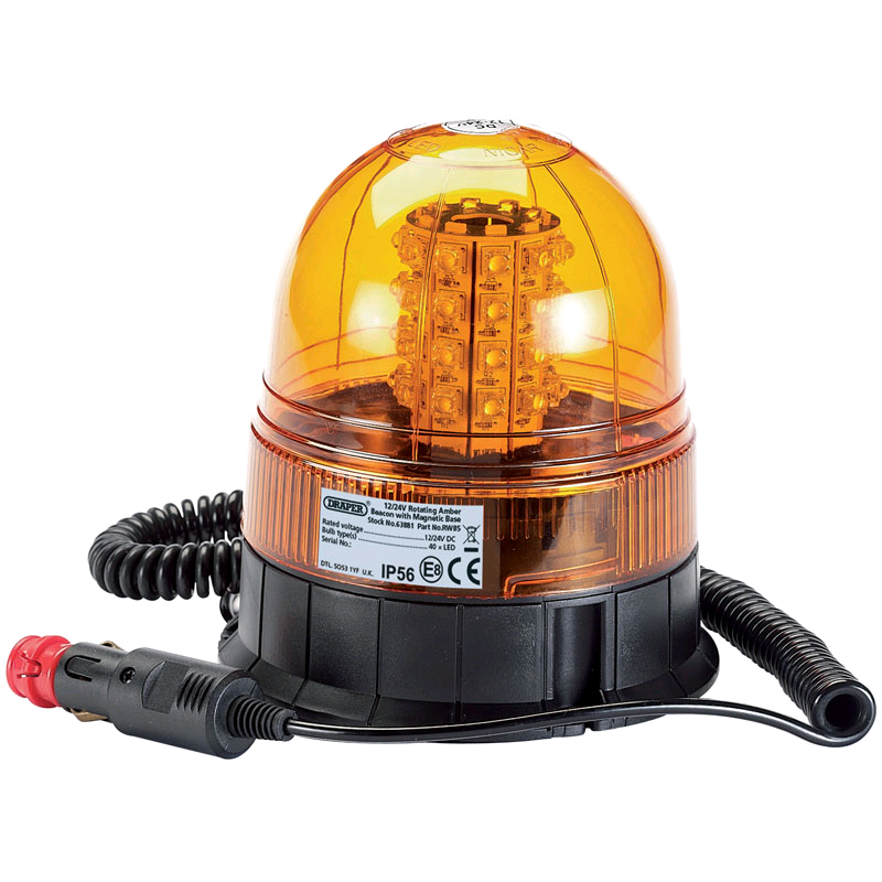 Draper 12/24V Magnetic LED Rotating Beacon 