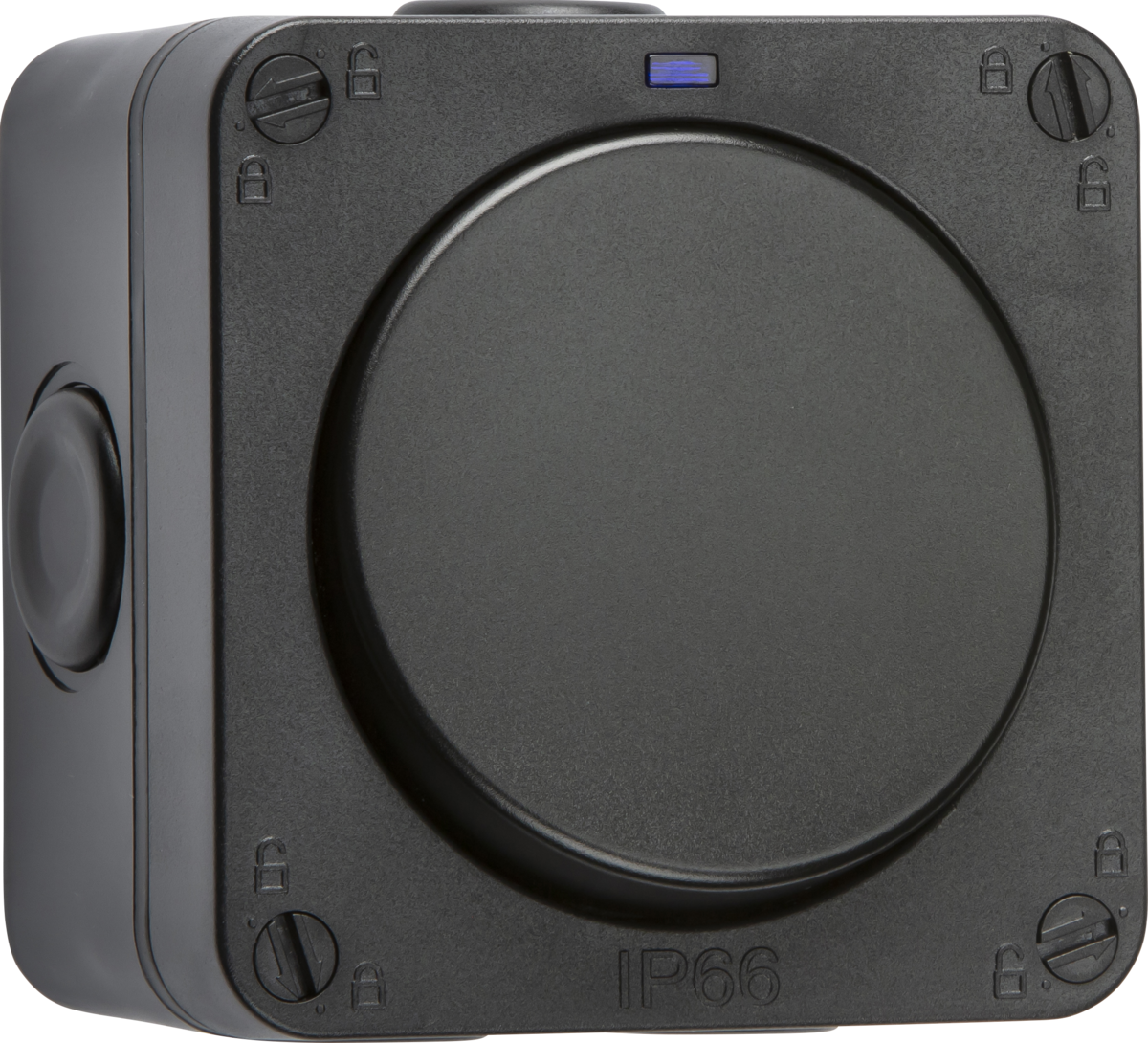 Knightsbridge IP66 1gang 2way Switch in Black