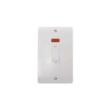 Click 2 Gang 45A DP Switch & Neon Vertical White Switch