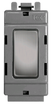 BG Grid 20a DP Switch Brushed Steel 
