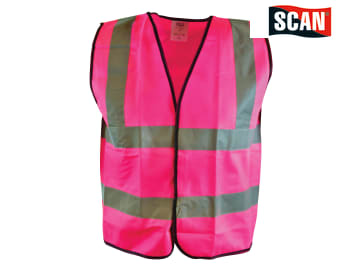 Scan Hi-Vis Waistcoat Pink Ladies Large 