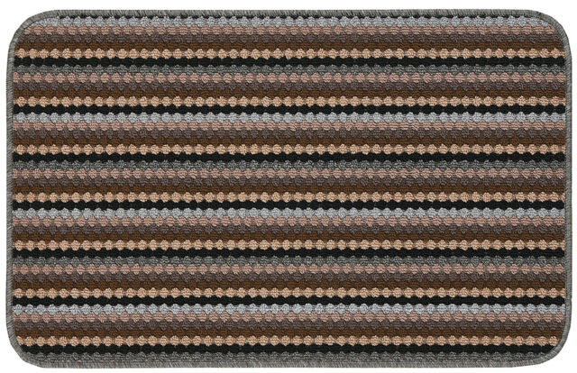 Dandy Likewise HELSINKI Lead 200 x 67cm Striped Doormat Stain & Slip Resistant Washable Runner Mat