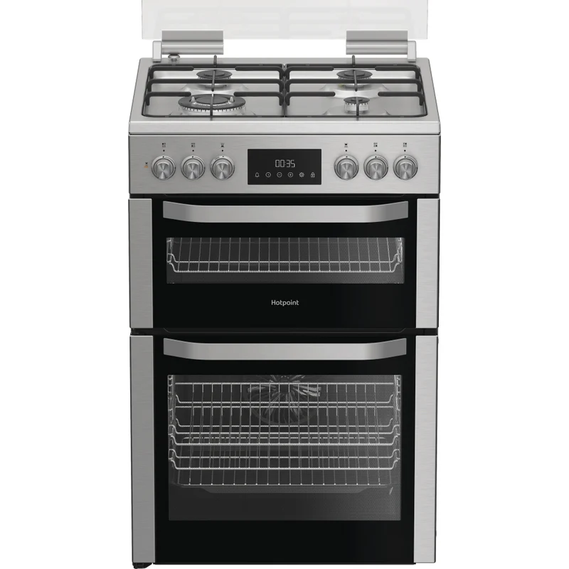 Hotpoint HDD6GDC2WX 60cm Dual Fuel Cooker - Stainless Steel - A/A Rated