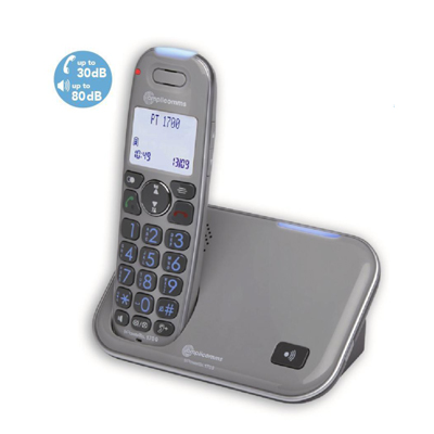 Amplicomms Powertel 1700/01 Big Button Cordless Twin Telephone  with HD sound and Tone Control