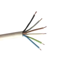 White Flex 0.75mm 6Core Round (per mtr) 