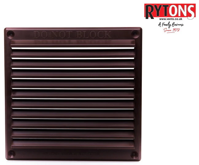 Rytons 6" x 6" Louvre Vent Dark Brown