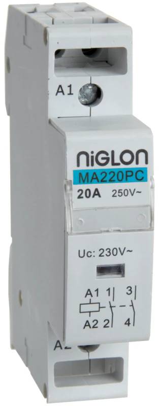 Niglon 2P 1 Mod Contactor N/O 9AX1-20A-230V-4kW)