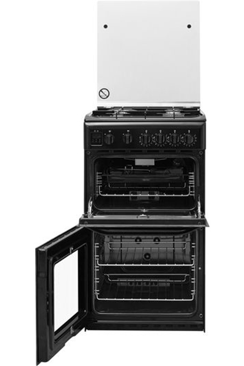 Calor Hostess TCG50B 50cm Double Oven LPG Kit Gas Cooker in Black c/w Glass Lid 