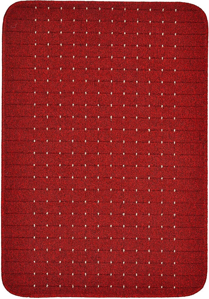 Dandy Stanford Area Rug 100 x 67cm  Washable Mats (Assorted Colours) RED CREAM