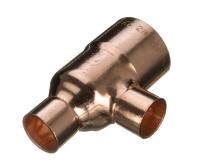 Copper Reducing Tee 54mm x 28mm Endfeed 