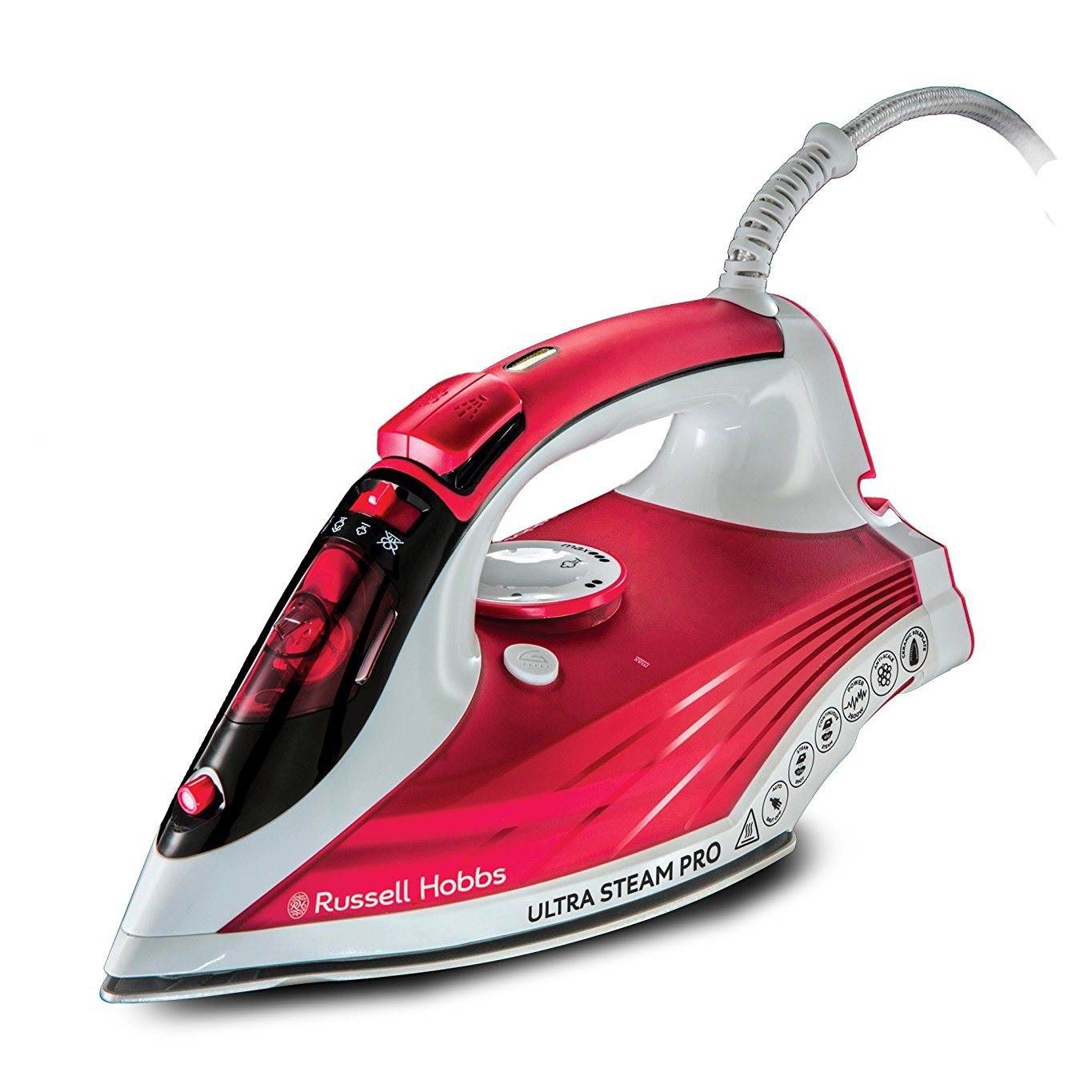 RUSSELL HOBBS 23990 Ultra Steam Pro Iron 2600w Red