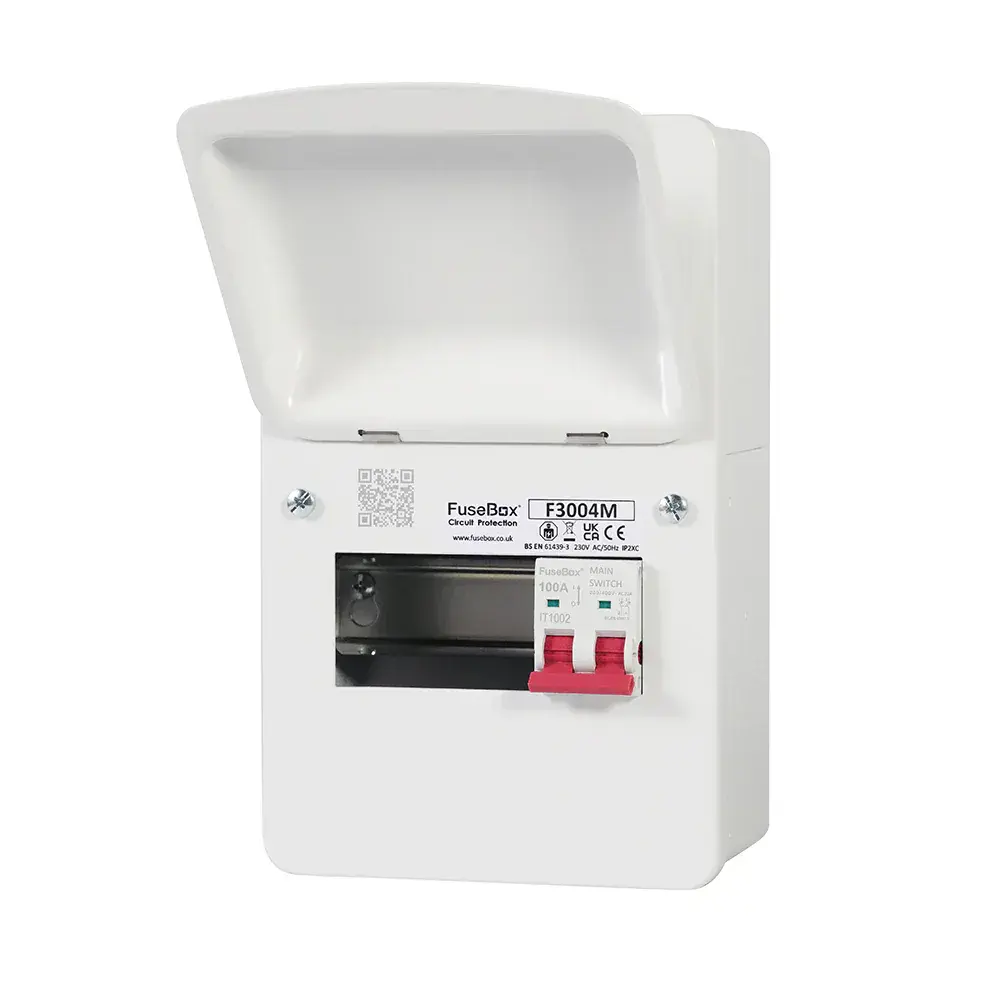 Fusebox 4Way  Consumer Unit 100A Isolator (inc 2 x Blanks) 