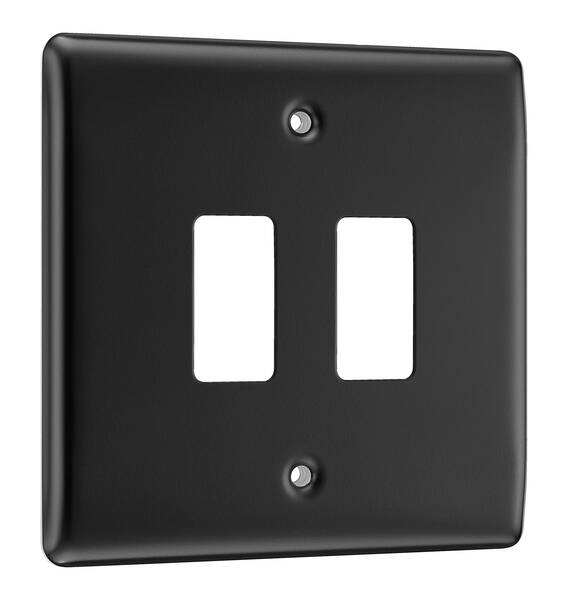 BG 2g Grid Face Plate Matt Black (New Type)