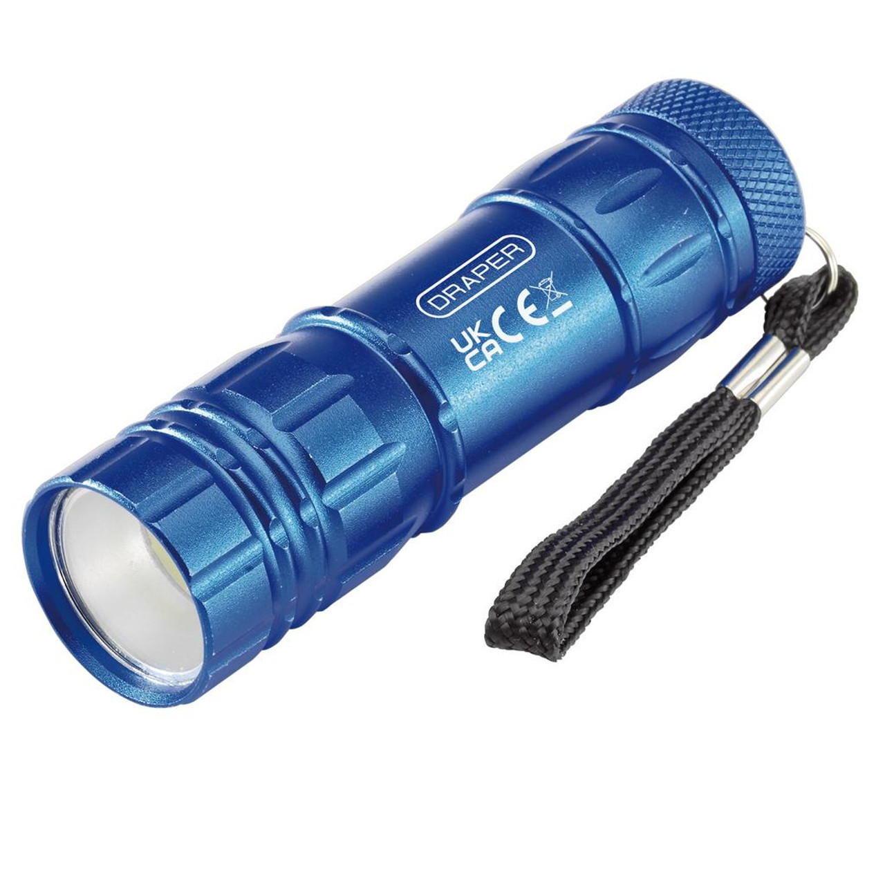 Draper COB LED Aluminium 3w Hand Torch inc Batteries